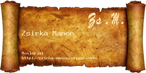 Zsirka Manon névjegykártya